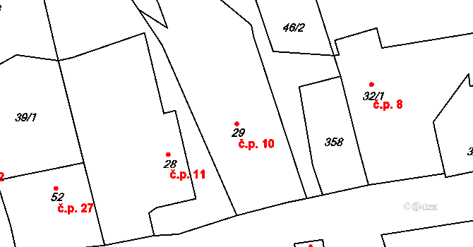 Miskolezy 10, Chvalkovice na parcele st. 29 v KÚ Miskolezy, Katastrální mapa