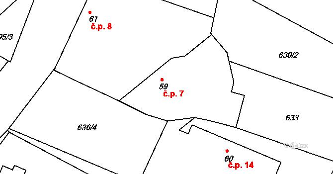 Pelechov 7, Lipoltice na parcele st. 59 v KÚ Lipoltice, Katastrální mapa