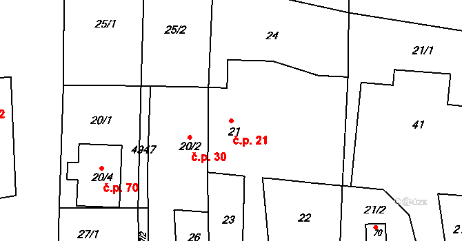Svatava 21, Černovice na parcele st. 21 v KÚ Svatava u Černovic, Katastrální mapa