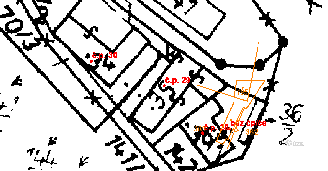 Nišovice 29 na parcele st. 35 v KÚ Nišovice, Katastrální mapa
