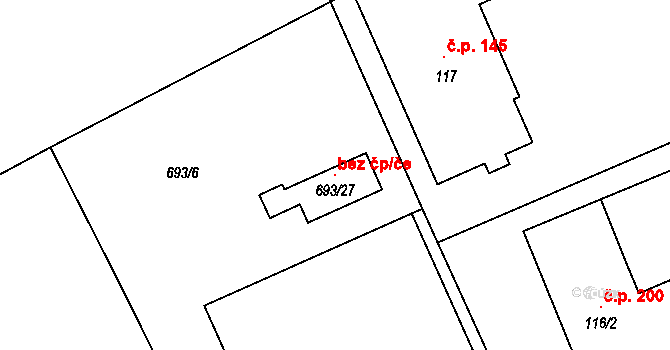 Trnávka 100873081 na parcele st. 693/27 v KÚ Trnávka u Nového Jičína, Katastrální mapa