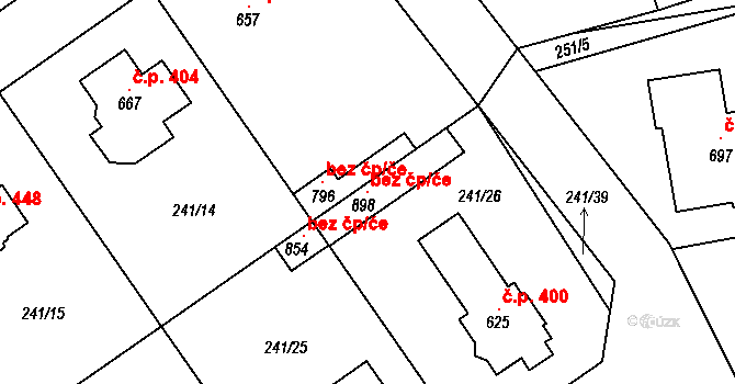 Štoky 118807081 na parcele st. 898 v KÚ Štoky, Katastrální mapa