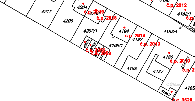 Jihlava 12343081 na parcele st. 4195/2 v KÚ Jihlava, Katastrální mapa