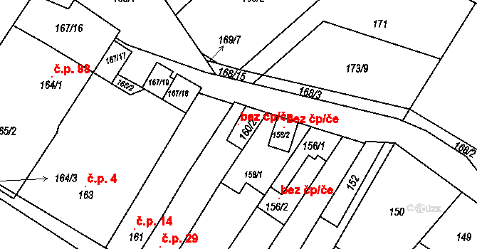 Ledce 124682081 na parcele st. 160/2 v KÚ Ledce u Židlochovic, Katastrální mapa