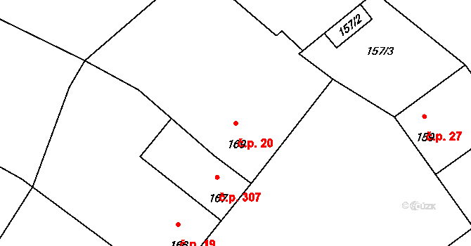 Žatčany 20 na parcele st. 169 v KÚ Žatčany, Katastrální mapa