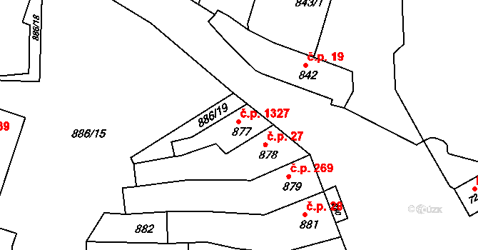 Třeboň II 26, Třeboň na parcele st. 877 v KÚ Třeboň, Katastrální mapa