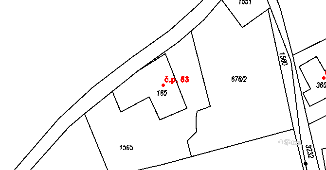 Pelíkovice 53, Rychnov u Jablonce nad Nisou na parcele st. 165 v KÚ Pelíkovice, Katastrální mapa