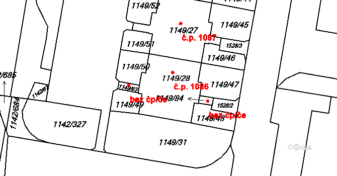 Řepy 1086, Praha na parcele st. 1149/28 v KÚ Řepy, Katastrální mapa