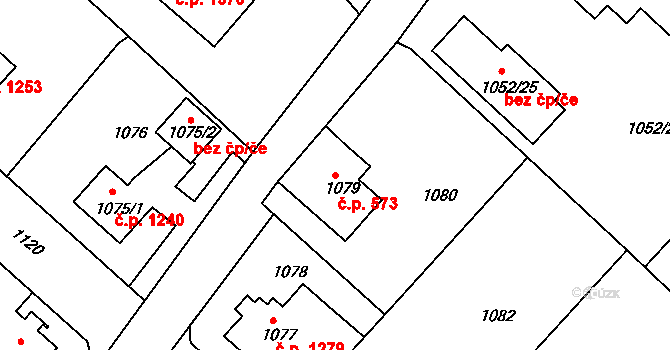 Rumburk 1 573, Rumburk na parcele st. 1079 v KÚ Rumburk, Katastrální mapa