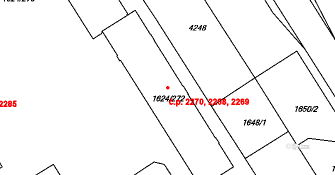Mizerov 2268,2269,2270, Karviná na parcele st. 1624/272 v KÚ Karviná-město, Katastrální mapa