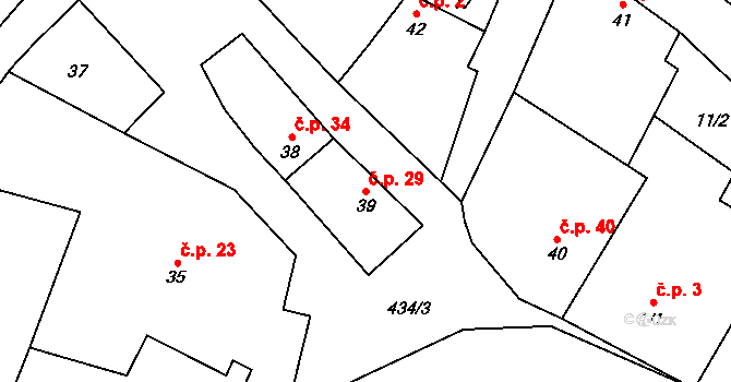 Rochov 29 na parcele st. 39 v KÚ Rochov, Katastrální mapa