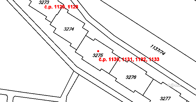 Bolevec 1130,1131,1132,1133, Plzeň na parcele st. 3277 v KÚ Bolevec, Katastrální mapa