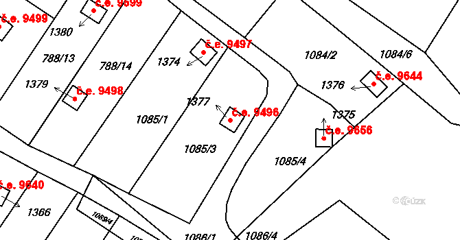 Děčín III-Staré Město 9496, Děčín na parcele st. 1377 v KÚ Děčín-Staré Město, Katastrální mapa