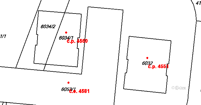 Zlín 4581 na parcele st. 6053/1 v KÚ Zlín, Katastrální mapa