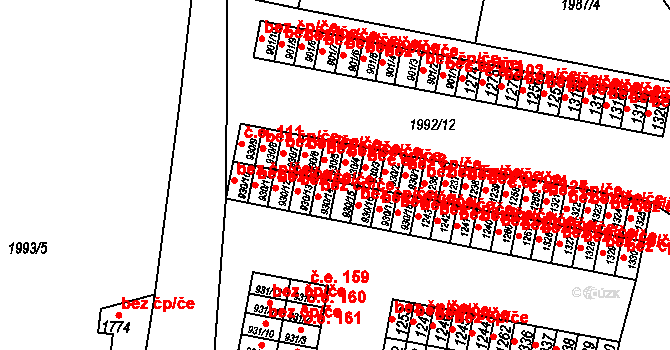 Pacov 115 na parcele st. 930/5 v KÚ Pacov, Katastrální mapa