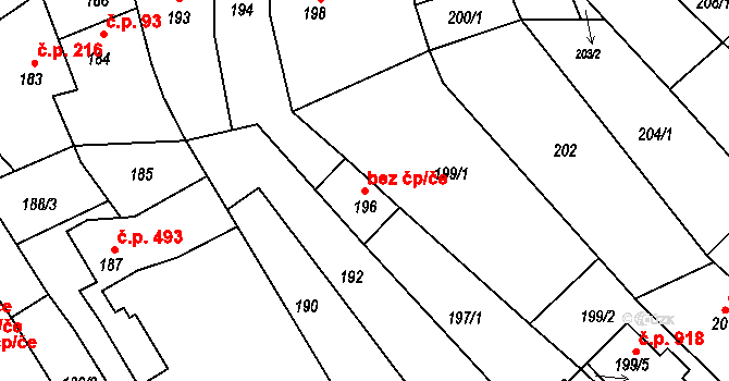 Brno 39505081 na parcele st. 196 v KÚ Bystrc, Katastrální mapa