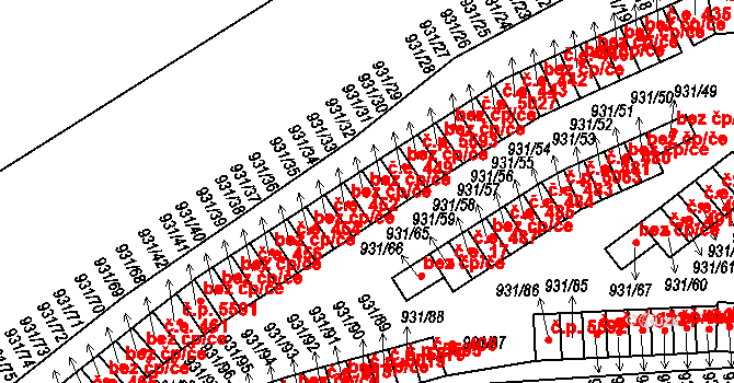 Louny 40016081 na parcele st. 931/32 v KÚ Louny, Katastrální mapa