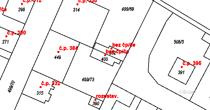 Libice nad Cidlinou 40088081 na parcele st. 400 v KÚ Libice nad Cidlinou, Katastrální mapa