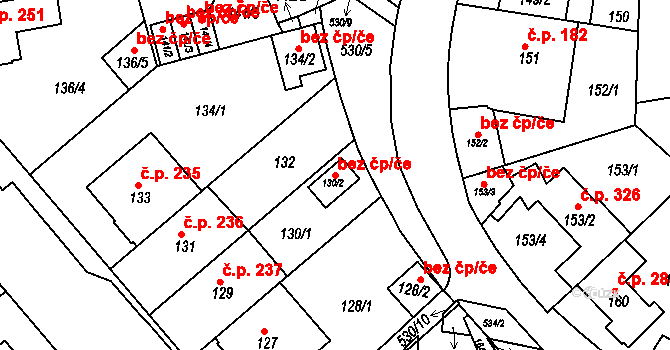 Praha 40404081 na parcele st. 130/2 v KÚ Radlice, Katastrální mapa