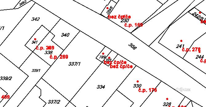 Křelov-Břuchotín 40870081 na parcele st. 789 v KÚ Křelov, Katastrální mapa