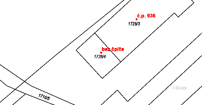 Týniště nad Orlicí 48577081 na parcele st. 1728/4 v KÚ Týniště nad Orlicí, Katastrální mapa