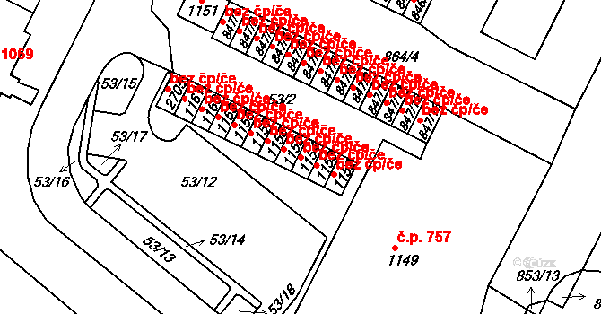 Blatná 49480081 na parcele st. 1154 v KÚ Blatná, Katastrální mapa