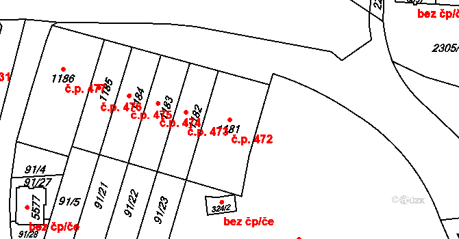 Beroun-Město 472, Beroun na parcele st. 1181 v KÚ Beroun, Katastrální mapa
