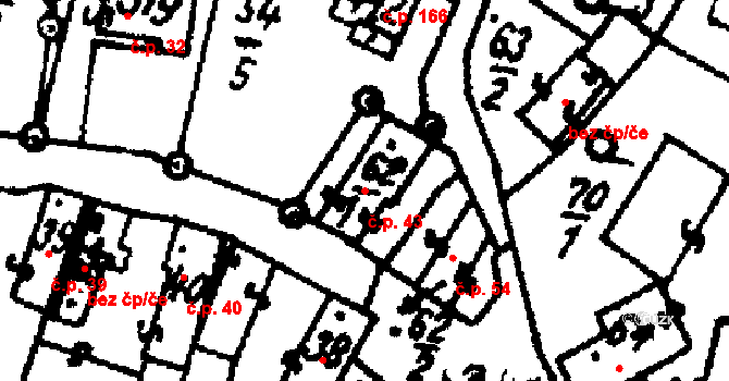 Velichovky 43 na parcele st. 62/1 v KÚ Velichovky, Katastrální mapa
