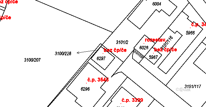 Břeclav 80323081 na parcele st. 6297 v KÚ Břeclav, Katastrální mapa