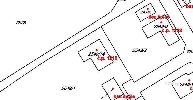 Brušperk 1212 na parcele st. 2549/14 v KÚ Brušperk, Katastrální mapa