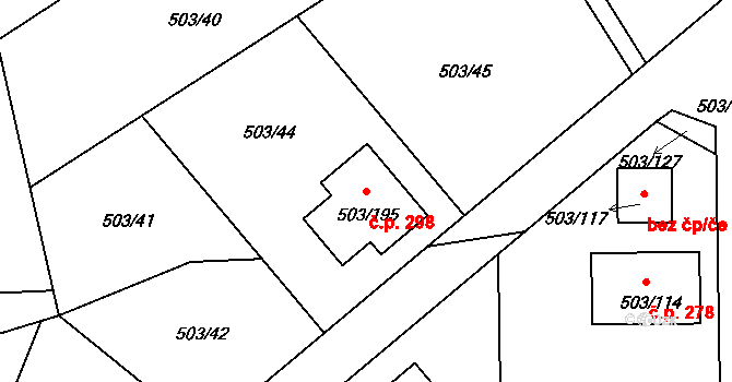 Chlum 298, Křemže na parcele st. 503/195 v KÚ Chlum u Křemže, Katastrální mapa