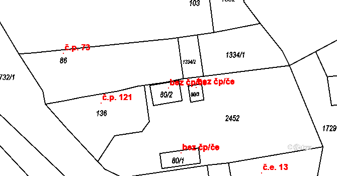 Blšany 96423081 na parcele st. 80/2 v KÚ Soběchleby u Podbořan, Katastrální mapa
