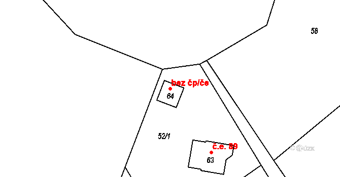 Kolinec 102976082 na parcele st. 64 v KÚ Bernartice u Boříkov, Katastrální mapa
