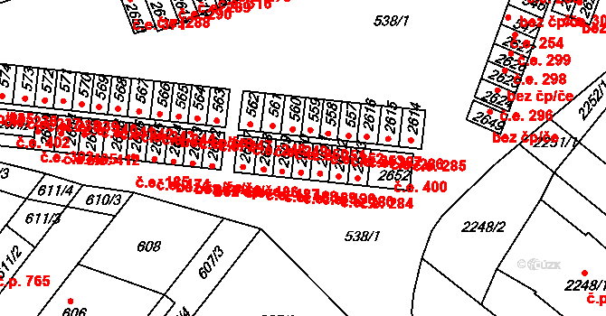 Veverská Bítýška 189 na parcele st. 2610 v KÚ Veverská Bítýška, Katastrální mapa