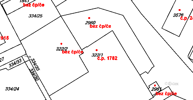 Brandýs nad Labem 1782, Brandýs nad Labem-Stará Boleslav na parcele st. 322/1 v KÚ Brandýs nad Labem, Katastrální mapa