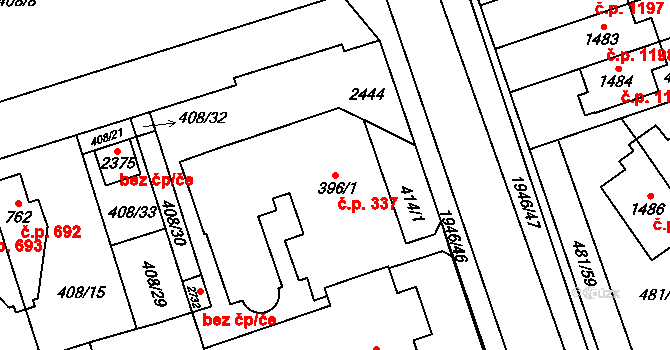 Třebechovice pod Orebem 337 na parcele st. 396/1 v KÚ Třebechovice pod Orebem, Katastrální mapa