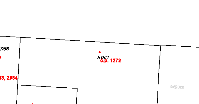 Dejvice 1272, Praha na parcele st. 518/1 v KÚ Dejvice, Katastrální mapa