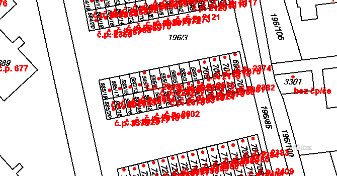Sezimovo Ústí 2378 na parcele st. 585/8 v KÚ Sezimovo Ústí, Katastrální mapa