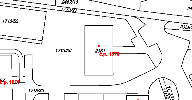 Vlašim 1575 na parcele st. 2361 v KÚ Vlašim, Katastrální mapa
