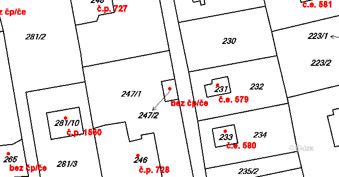 Mníšek pod Brdy 39606082 na parcele st. 247/2 v KÚ Stříbrná Lhota, Katastrální mapa