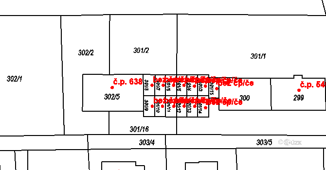 Doksy 39751082 na parcele st. 301/7 v KÚ Doksy u Máchova jezera, Katastrální mapa