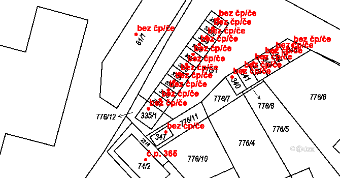 Lužec nad Vltavou 42423082 na parcele st. 335/5 v KÚ Lužec nad Vltavou, Katastrální mapa