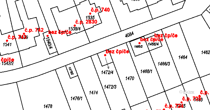Praha 43314082 na parcele st. 1472/4 v KÚ Dejvice, Katastrální mapa