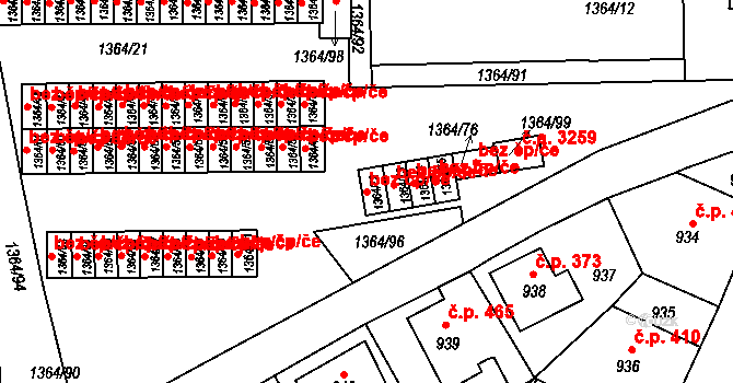 Jablonec nad Nisou 44234082 na parcele st. 1364/72 v KÚ Mšeno nad Nisou, Katastrální mapa