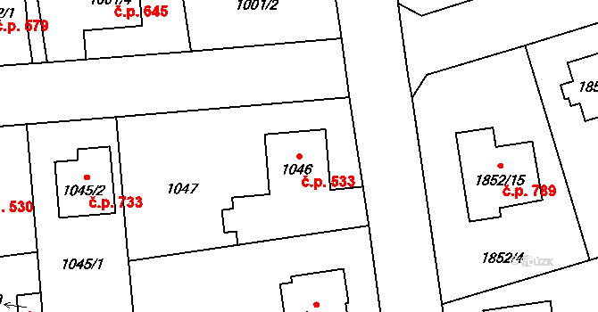 Kylešovice 533, Opava na parcele st. 1046 v KÚ Kylešovice, Katastrální mapa