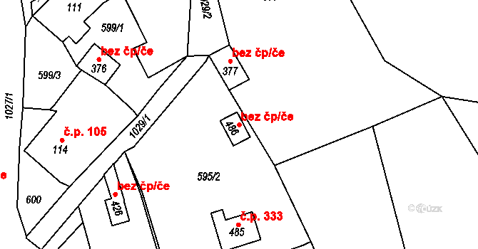 Zdíkov 47486082 na parcele st. 486 v KÚ Zdíkov, Katastrální mapa