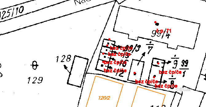 Heřmanova Huť 48099082 na parcele st. 99/6 v KÚ Vlkýš, Katastrální mapa