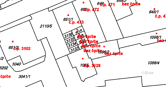Šumperk 49222082 na parcele st. 651/3 v KÚ Šumperk, Katastrální mapa