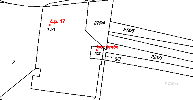 Letiny 49772082 na parcele st. 17/2 v KÚ Chocenický Újezd, Katastrální mapa