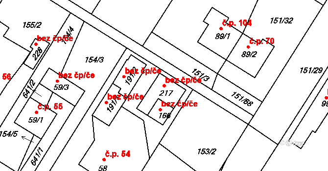 Slapy 49911082 na parcele st. 217 v KÚ Slapy u Tábora, Katastrální mapa